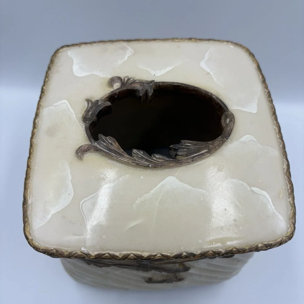 Croscill Tissue‎ Box Cover Faux Marble Vintage Hollywood Regency Style